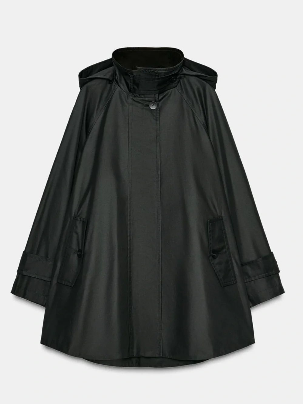 Zara ZW Collection Hooded Parka Jacket Plaid Lined S NWT